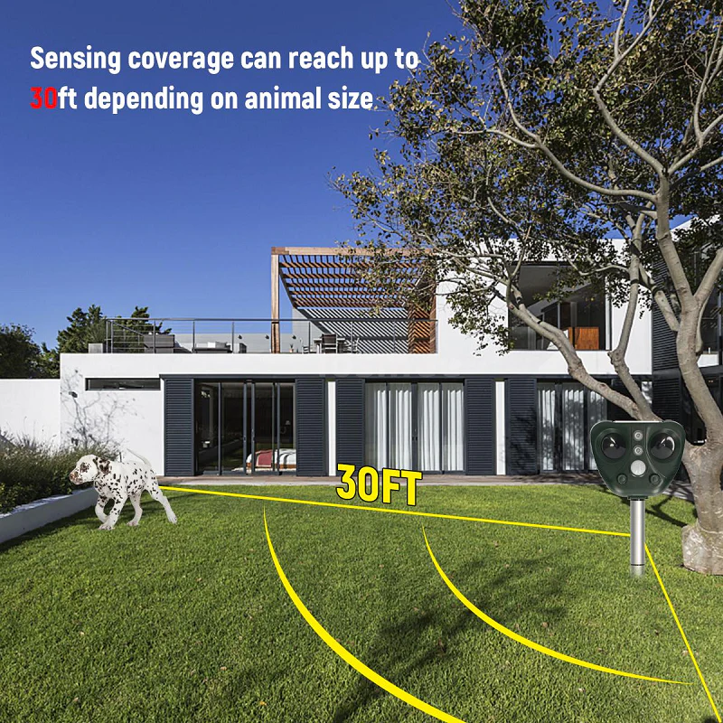 Ultrasonic Bird Repeller – Solar Powered & Outdoor Use