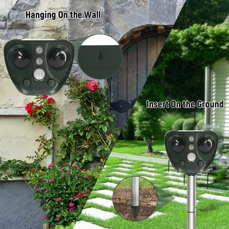 Ultrasonic Bird Repeller – Solar Powered & Outdoor Use
