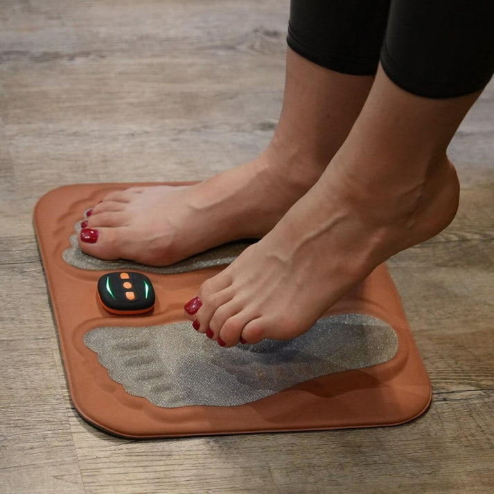 NMES Foot Stimulator for Neuropathy – Copper Fiber Pad, Remote Control & USB-C Rechargeable