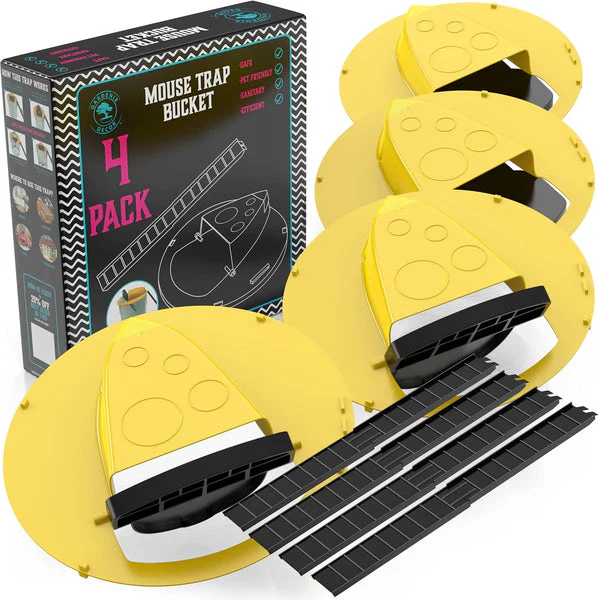 Bucket Lid Mouse Trap – 4-Pack, Auto-Reset Design & Reusable Build