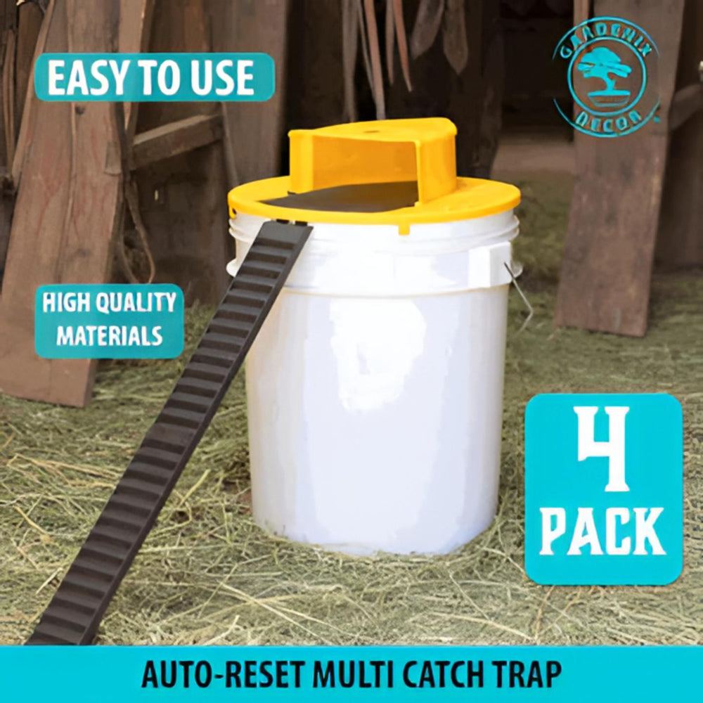 Bucket Lid Mouse Trap – 4-Pack, Auto-Reset Design & Reusable Build
