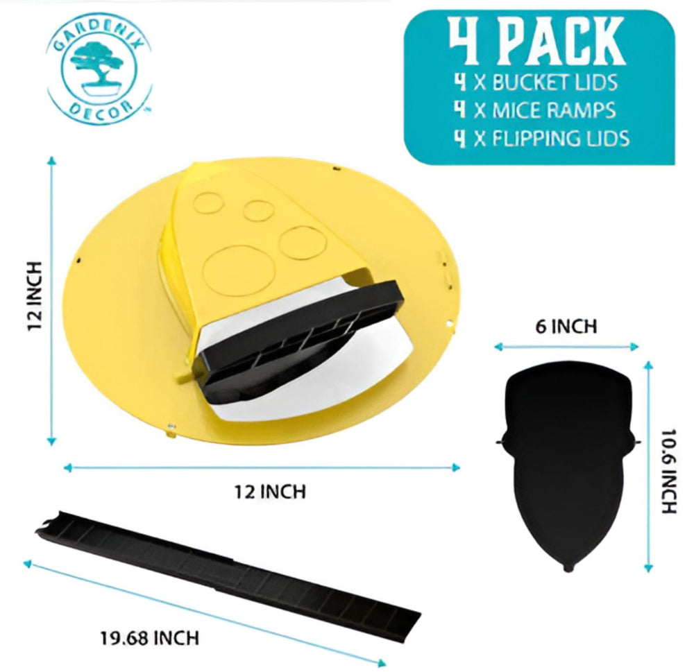 Bucket Lid Mouse Trap – 4-Pack, Auto-Reset Design & Reusable Build