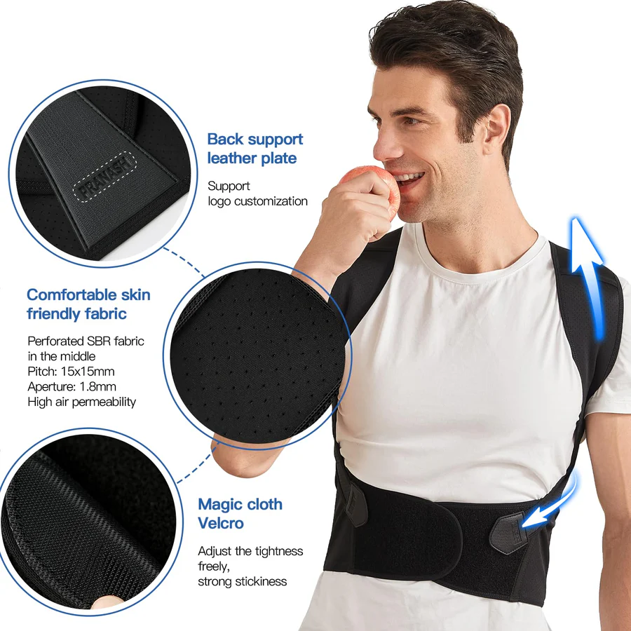 Posture Corrector Brace – Adjustable Straps, Back Support & Unisex Fit