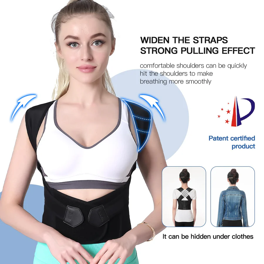 Posture Corrector Brace – Adjustable Straps, Back Support & Unisex Fit