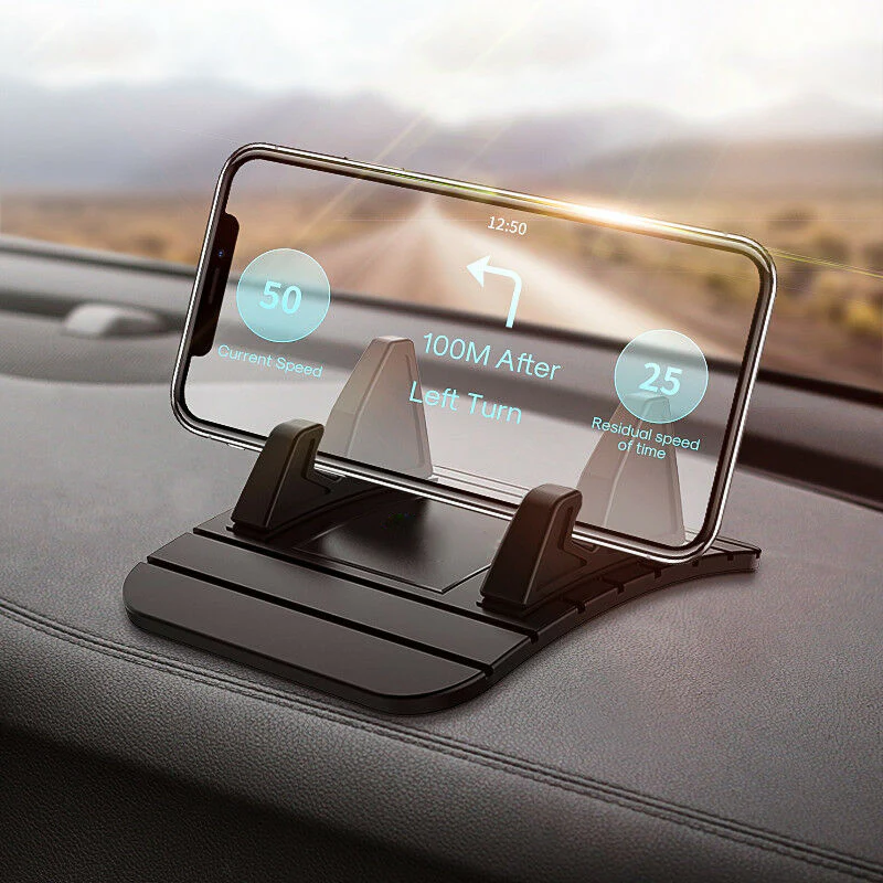 Non-Slip Phone Holder – Dashboard Car Mount, Silicone Grip & Home Stand