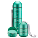 Pill Organizer – Aluminum, 7-Day Travel Case with Compartments
