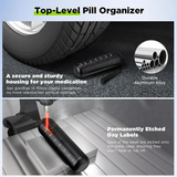 Pill Organizer – Aluminum, 7-Day Travel Case with Compartments