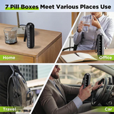 Pill Organizer – Aluminum, 7-Day Travel Case with Compartments