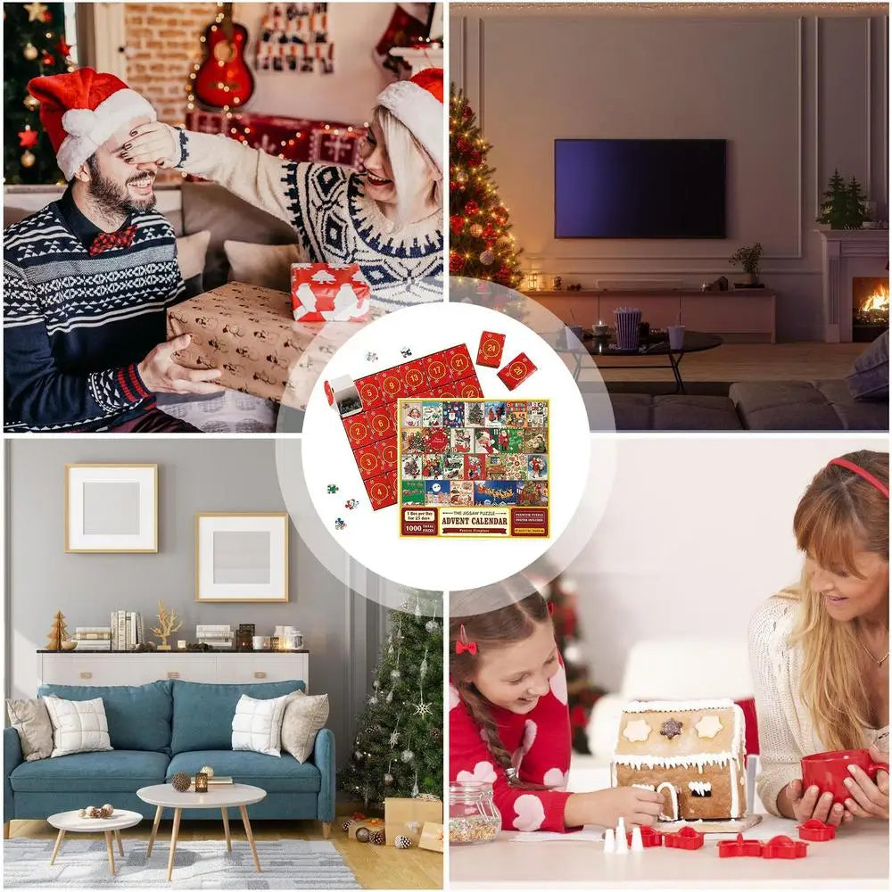 Enhanced Product Title: "Festive Puzzle Advent Calendar - 24 Unique Holiday Puzzles for Family Fun" 

This title includes keywords that can improve search visibility while clearly describing the product.