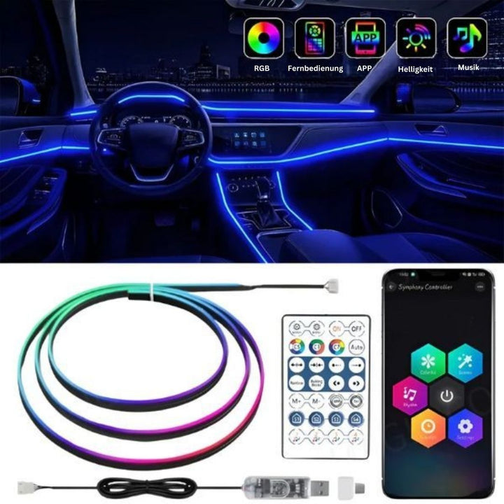 Car Interior LED Lights – App & Remote Control, Multicolor & Energy-Saving