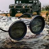 Adjustable Tint Sunglasses – Unisex, UV400 Protection, Metal Frame & Round Lens