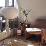 Rice Paper Floor Lamp – Japanese Tripod Design, 3 Light Temperatures & E27 Socket
