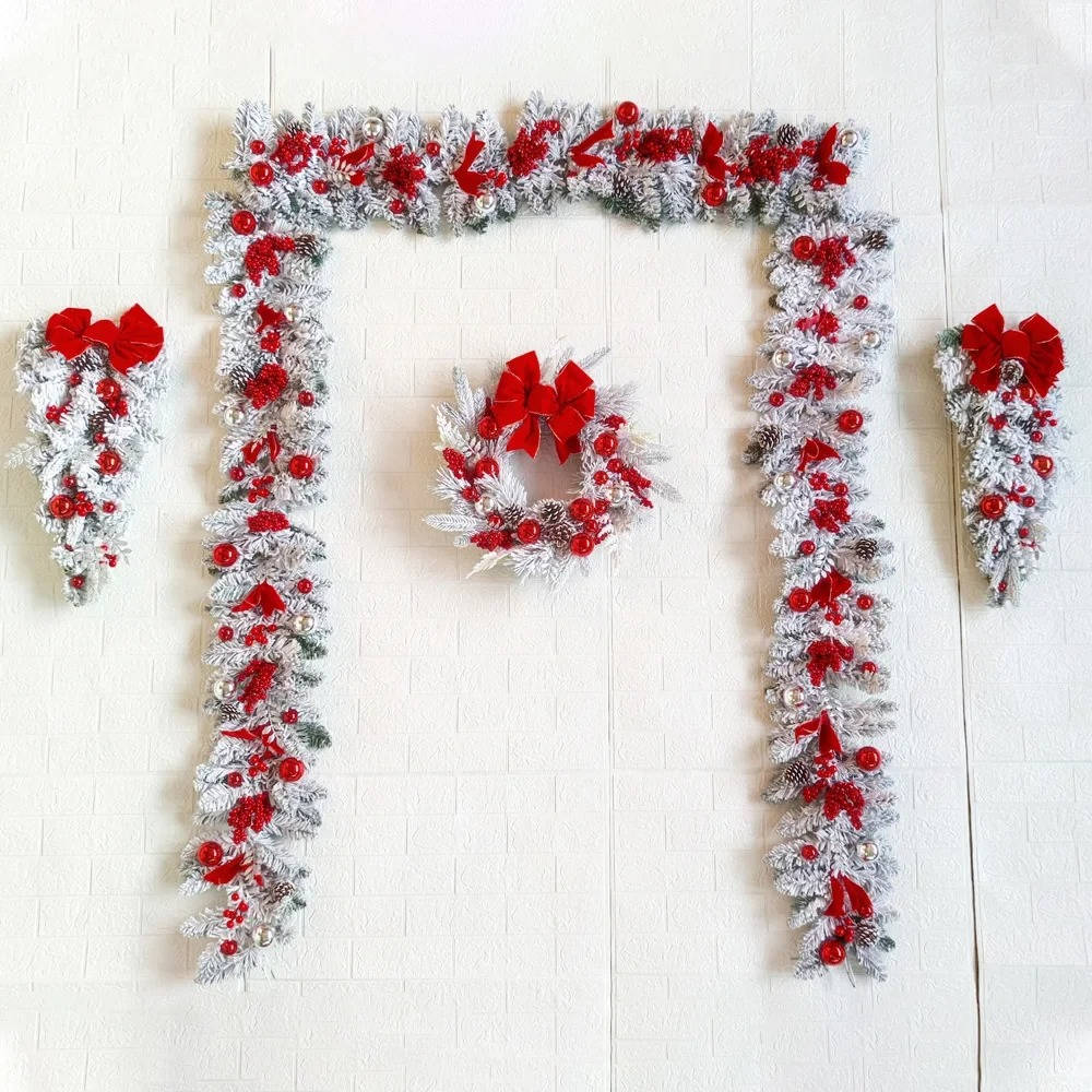 Complete Christmas Door Decoration Set - Festive Holiday Wreaths, Bows, and Ornaments for a Joyful Home Entrance