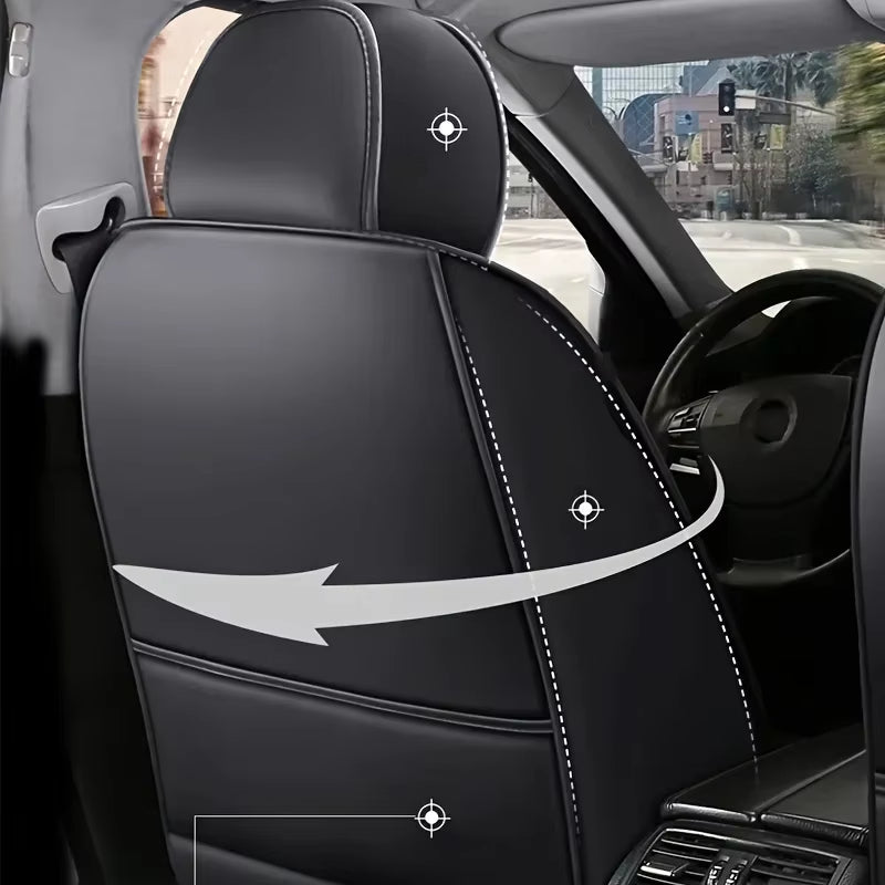 Faux Leather Car Seat Cover – Universal Front Fit, Padded Foam & Easy-Clean