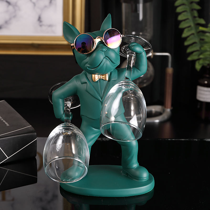 Hunde-Figur Weinglashalter – Stilvolles Tischaccessoire für Hundeliebhaber | Dekorative Weinhalterung