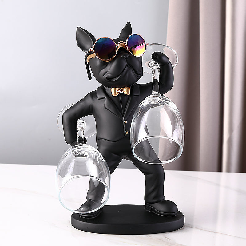 Hunde-Figur Weinglashalter – Stilvolles Tischaccessoire für Hundeliebhaber | Dekorative Weinhalterung
