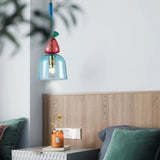 Glass Pendant Light – Colored Shade, E27 Socket & Adjustable 120cm Cord