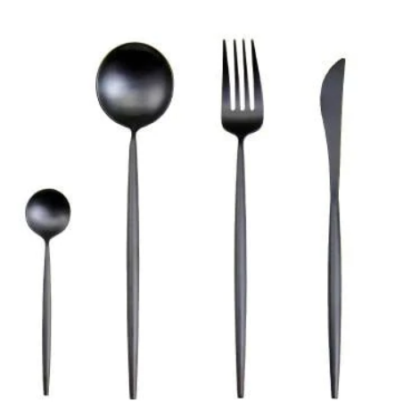 RoyalGlow cutlery set in black