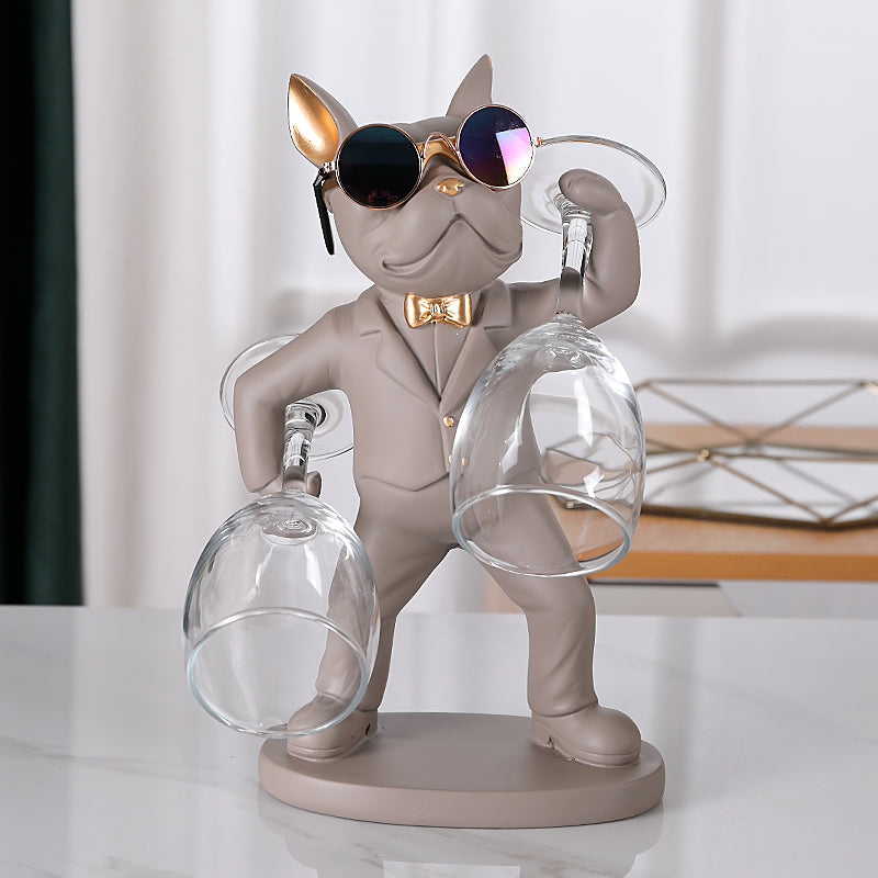 Hunde-Figur Weinglashalter – Stilvolles Tischaccessoire für Hundeliebhaber | Dekorative Weinhalterung