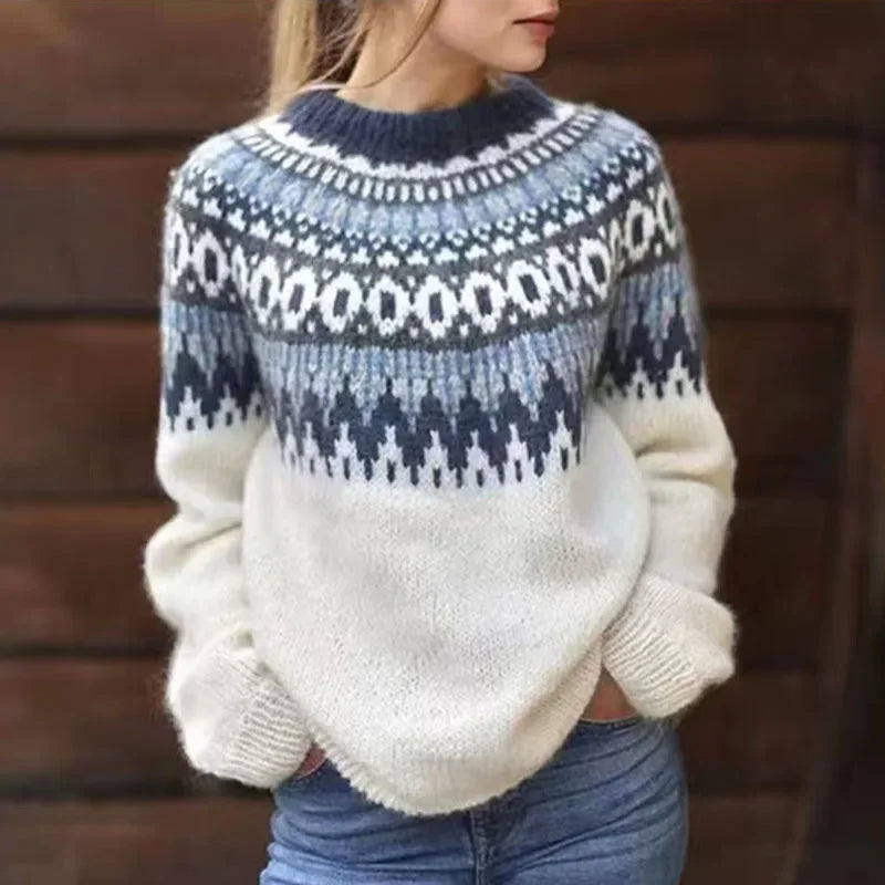 Maecey Vintage Icelandic Sweater - Cozy Knit Pullover for Women | Classic Nordic Design