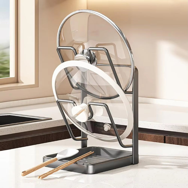 Enhanced Product Title: "Multifunctional Lid and Utensil Holder - Space-Saving Kitchen Organizer for Pots and Pans" 

This title includes relevant keywords and provides a clearer description of the product's functionality, which can help improve visibilit