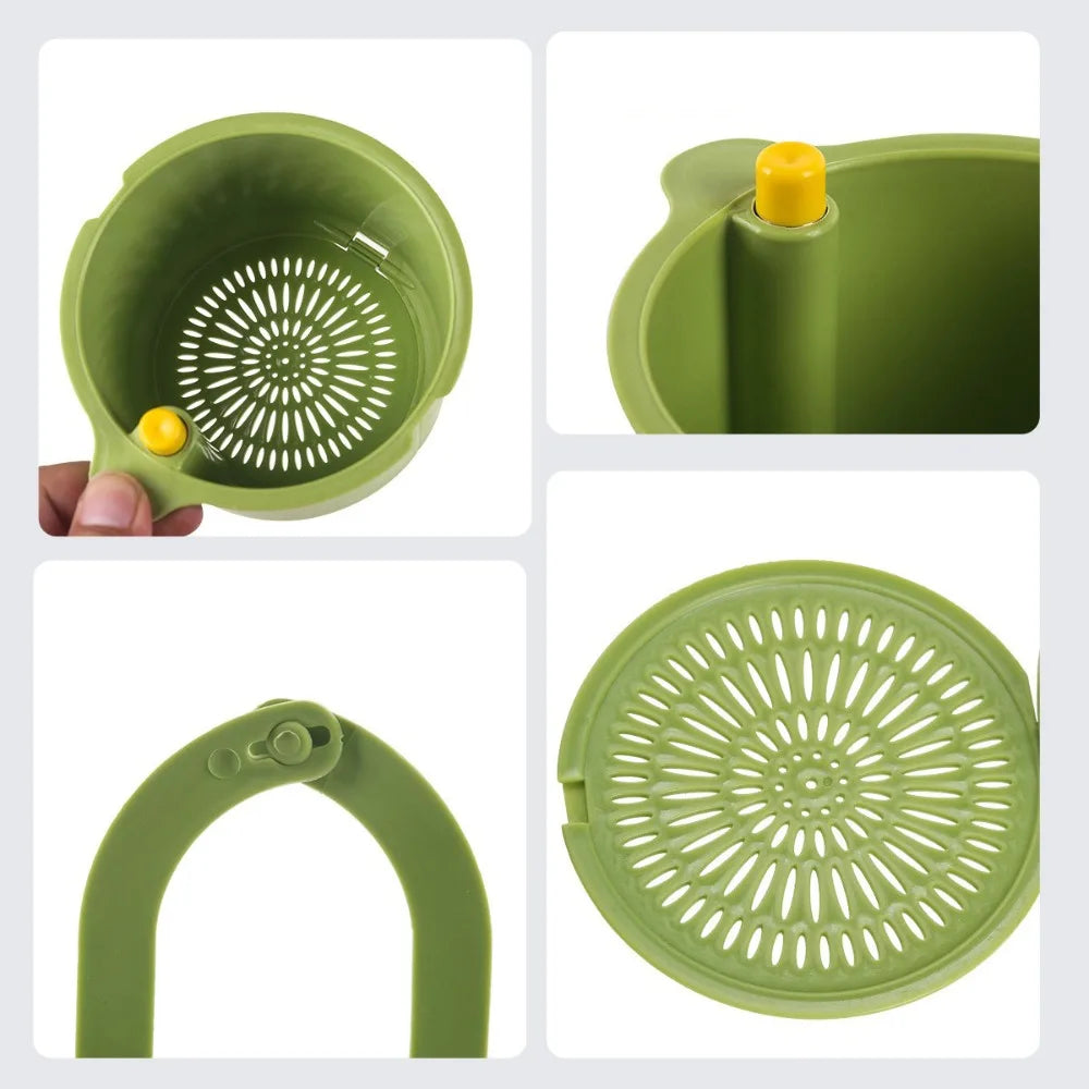 Hanging Sink Drain Basket – Two-Part Filter, One-Click Emptying & BPA-Free PP