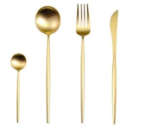 RoyalGlow cutlery set in gold