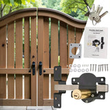 Garden Gate Bolt Lock with Key – Rustproof Iron & Weatherproof Spring Latch