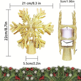 LED Snowflake Projector Christmas Tree Topper Lights – Festive Holiday Decoration