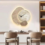 Moon Wall Clock – Plastic & Glass, 30/40cm, Battery-Powered Beige & Gold