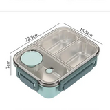 Lunchbox Edelstahl 3-geteilt mit Heizfunktion