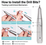 Electric Nail Drill – 45,000 RPM, USB-C Rechargeable & 6 Milling Heads