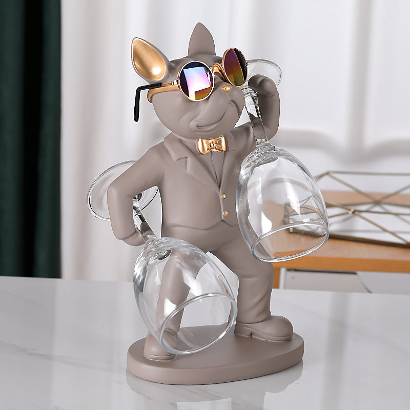 Hunde-Figur Weinglashalter – Stilvolles Tischaccessoire für Hundeliebhaber | Dekorative Weinhalterung