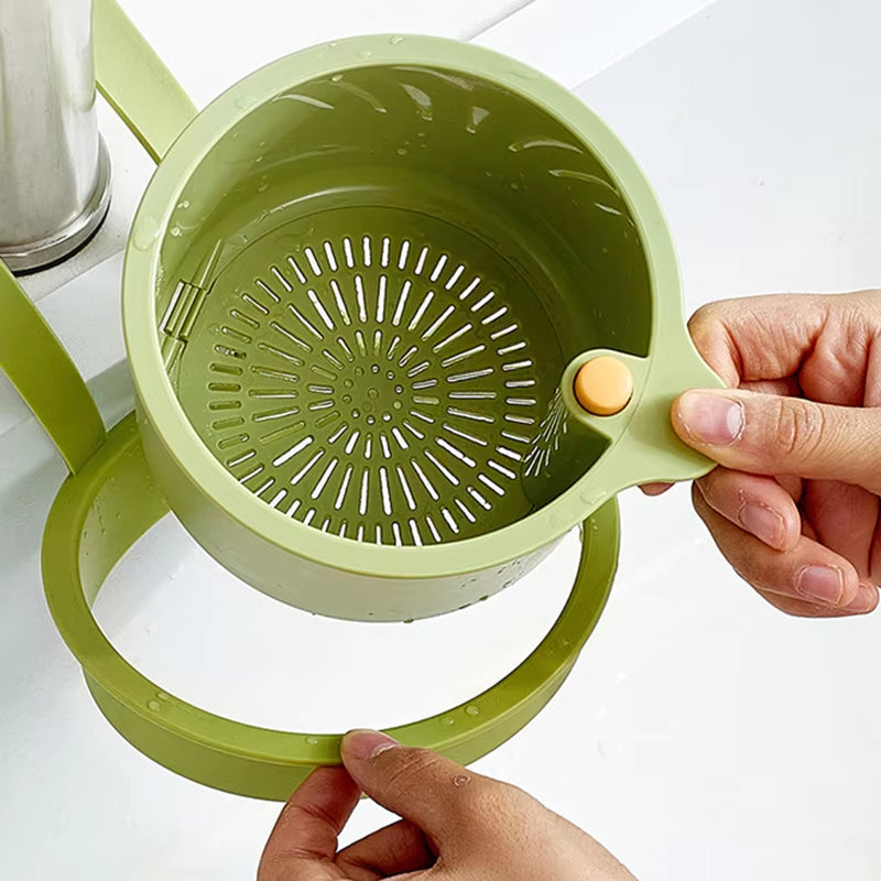 Hanging Sink Drain Basket – Two-Part Filter, One-Click Emptying & BPA-Free PP