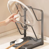 Enhanced Product Title: "Multifunctional Lid and Utensil Holder - Space-Saving Kitchen Organizer for Pots and Pans" 

This title includes relevant keywords and provides a clearer description of the product's functionality, which can help improve visibilit