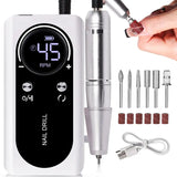 Electric Nail Drill – 45,000 RPM, USB-C Rechargeable & 6 Milling Heads