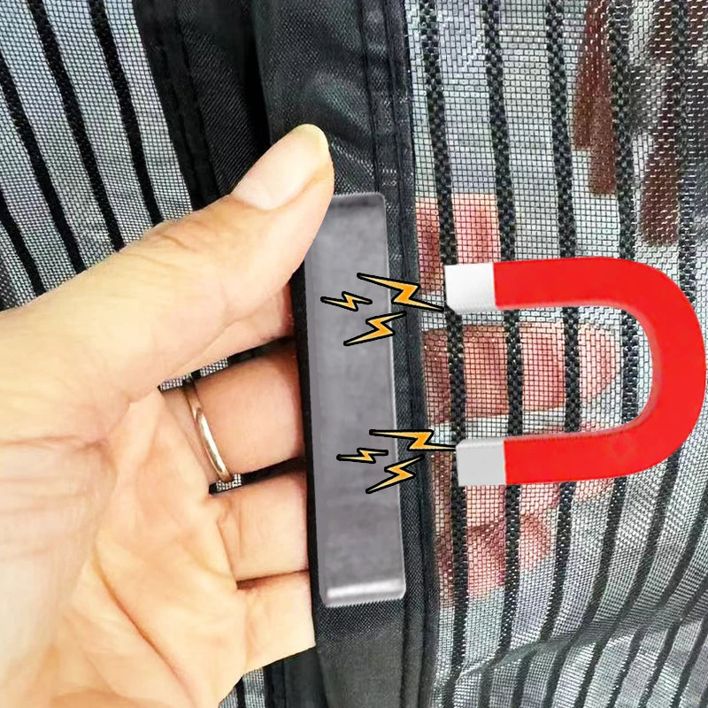 Magnetic Door Screen Curtain 100×210cm – Fly Screen, 26 Neodymium Magnets & No-Drill Install