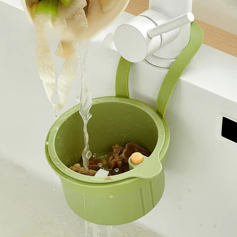 Hanging Sink Drain Basket – Two-Part Filter, One-Click Emptying & BPA-Free PP