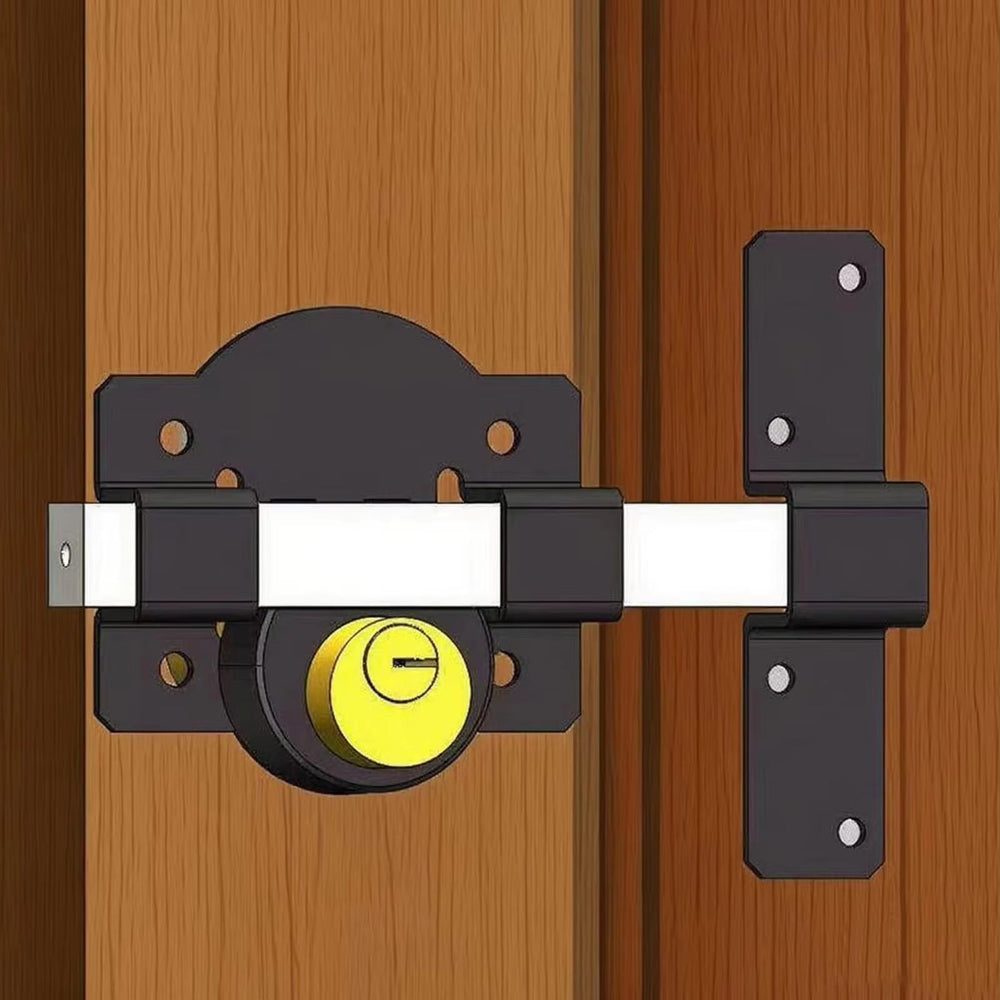 Garden Gate Bolt Lock with Key – Rustproof Iron & Weatherproof Spring Latch