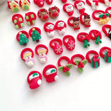 10 PCS Kids Hair Ties - Elastic Ponytail Holders with Santa & Reindeer Design - Perfect for Girls' Holiday Hairstyles