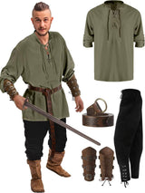 Men 4 Piece Halloween Medieval Party Costumes