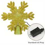 LED Snowflake Projector Christmas Tree Topper Lights – Festive Holiday Decoration