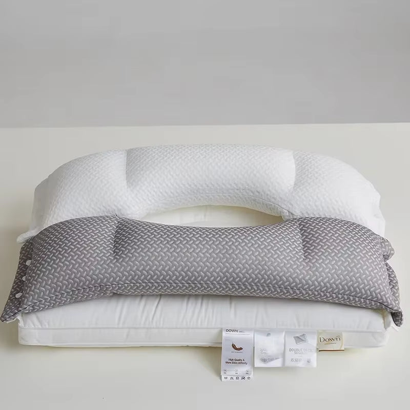 Ergonomic Neck Support Pillow – Two-Zone Foam, Breathable Cotton Cover & 40×68cm