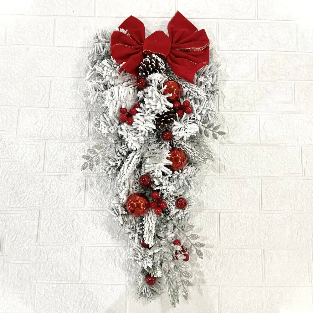 Complete Christmas Door Decoration Set - Festive Holiday Wreaths, Bows, and Ornaments for a Joyful Home Entrance