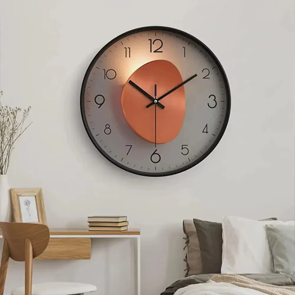 Silent Wall Clock 20cm – Glass Cover, Metal Hands & Silent Quartz Movement