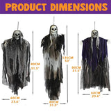 Scary Realistic Halloween Hanging Decorations Outdoor And Indoor - Set Of Three