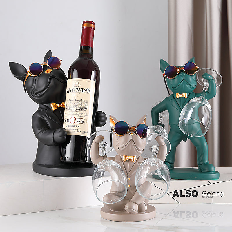 Hunde-Figur Weinglashalter – Stilvolles Tischaccessoire für Hundeliebhaber | Dekorative Weinhalterung