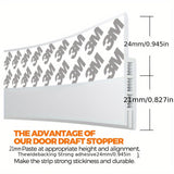 Premium Silicone Door Draft Stopper - Strong Adhesive Door Sweep for Sound Insulation & Energy Efficiency