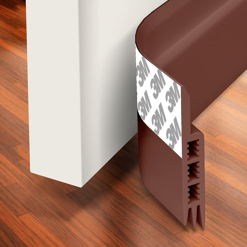 Premium Silicone Door Draft Stopper - Strong Adhesive Door Sweep for Sound Insulation & Energy Efficiency