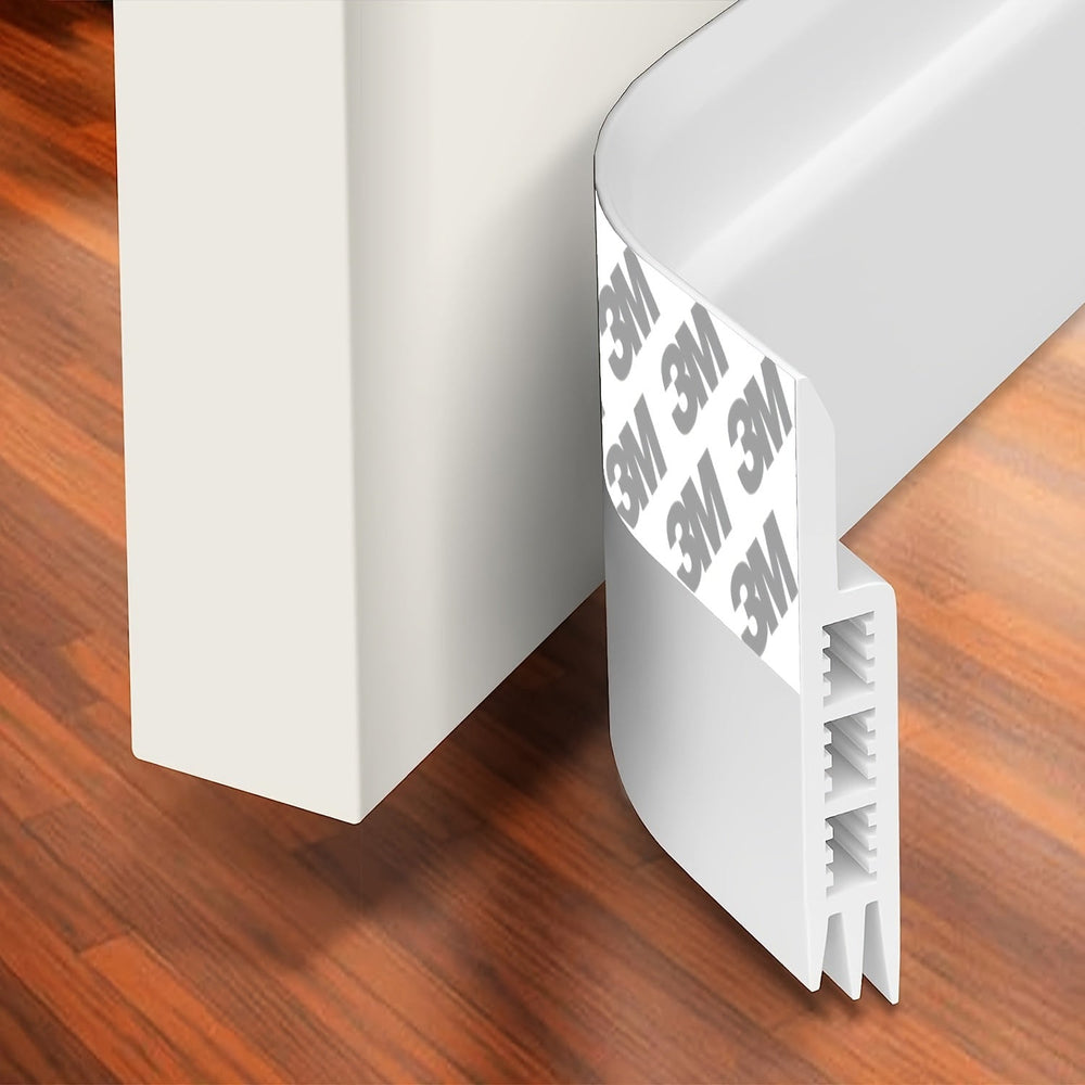 Premium Silicone Door Draft Stopper - Strong Adhesive Door Sweep for Sound Insulation & Energy Efficiency